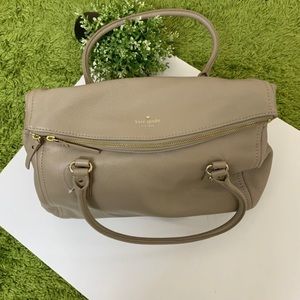 Kate Spade Foldover Tassel Tan Leather Satchel